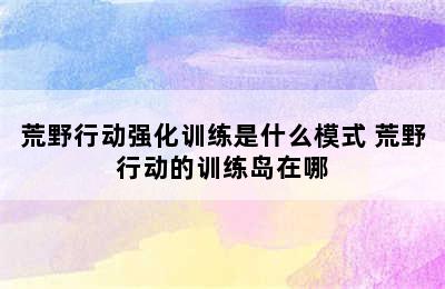 荒野行动强化训练是什么模式 荒野行动的训练岛在哪